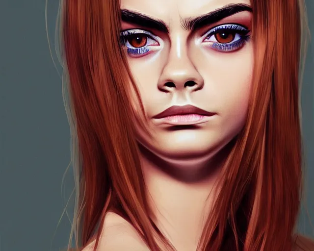 Prompt: highly detailed portrait of cara delevingne by ilya kuvshinov, 4k resolution