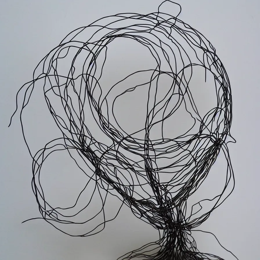 Prompt: elegant wire art sculpture