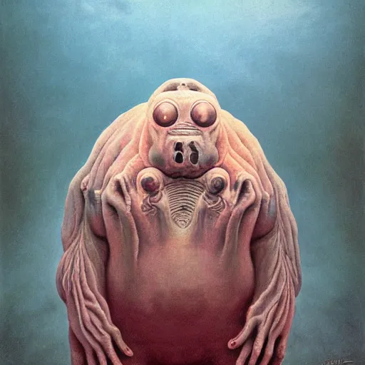 Prompt: a portrait of a tardigrade from the terrifying and incomprehensible beyond, body horror, by gerard brom, zdzisław beksinski and ansel adams