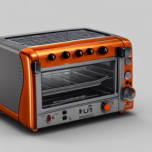 Image similar to toaster oven robot, mechanical, machine, octane render, concept art, sharp focus, hyper - realistic, intricate, detailed, eduard pronin, luka mivsek, ruan jia, orange tint