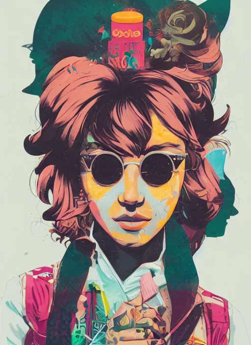 Prompt: 1978 exotic stoner girl by Sachin Teng x Supreme :5 attractive, stylish, designer , smoke, marijuana asymmetrical, Matte Painting , geometric shapes, hard edges, graffiti, street art:4 Masterpiece, impressive detail, colorful, by Sachin Teng:4