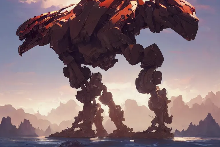 Image similar to sawtooth machine mecha animal beast robot of horizon forbidden west horizon zero dawn bioluminiscence, behance hd by jesper ejsing, by rhads, makoto shinkai and lois van baarle, ilya kuvshinov, rossdraws global illumination