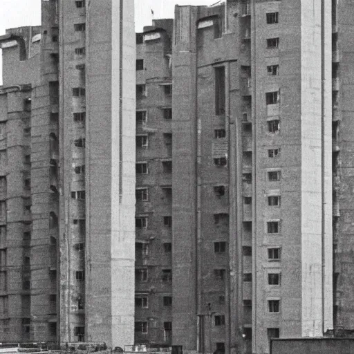 Image similar to 1971 England, Soviet England, brutalist buildings, cinematic