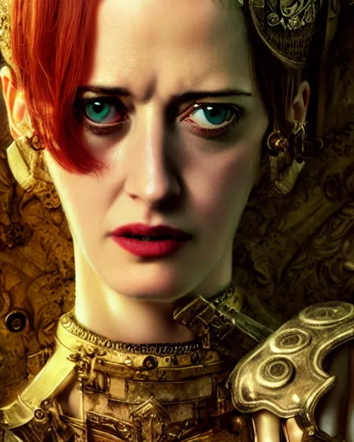 Image similar to character portrait of eva green with gorgeous detailed eyes in a castle, color page, tankoban, 4 k, tone mapping, doll, akihiko yoshida, james jean andrei riabovitchev marc simonetti, yoshitaka amano