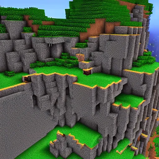 Image similar to Cave, screenshot of cave from Minecraft