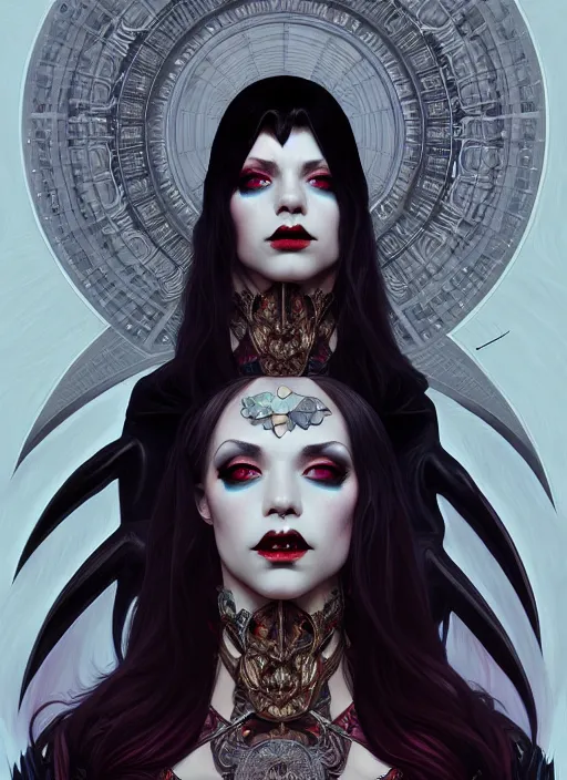 Image similar to hyper detailed ultra sharp painting of a elite vampire count. trending on artstation, warpaint aesthetic, darkwave, gothic, eerie, ornate, intricate, digital painting, concept art, smooth, sharp focus, illustration, art by artgerm and james jean, gilleard james and alphonse mucha, 8 k