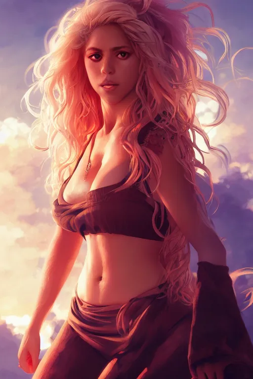 Prompt: shakira, manga cover art, detailed color portrait, artstation trending, 8 k, greg rutkowski