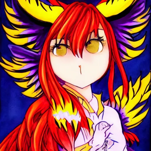 Image similar to kawaii phoenix portrait