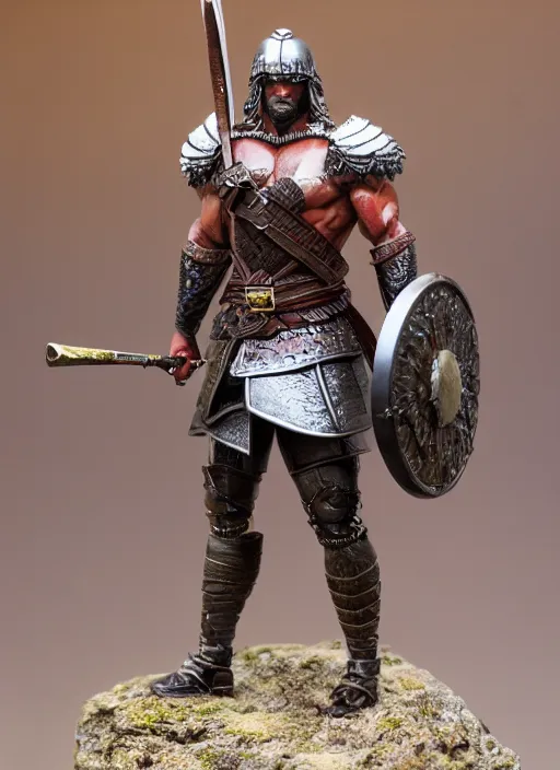 Image similar to Product Introduction Photos, 4K, Full body, 80mm resin detailed miniature of a Muscular warrior