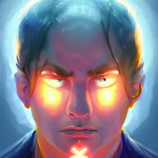 Image similar to a powerful psychic guy emitting psychic powers, highly detailed, digital painting, artstation, concept art, soft light, sharp focus, illustration