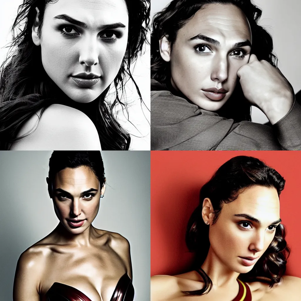 Prompt: portrait of Gal Gadot in the style of Mario Testino, award-winning, detailed, 82 mm sigma art, close up