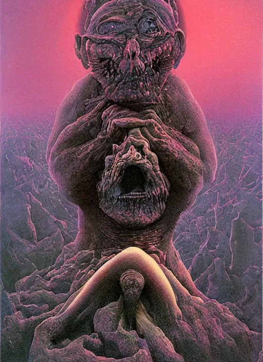 Image similar to alex jones by lisa frank and zdzislaw beksinski