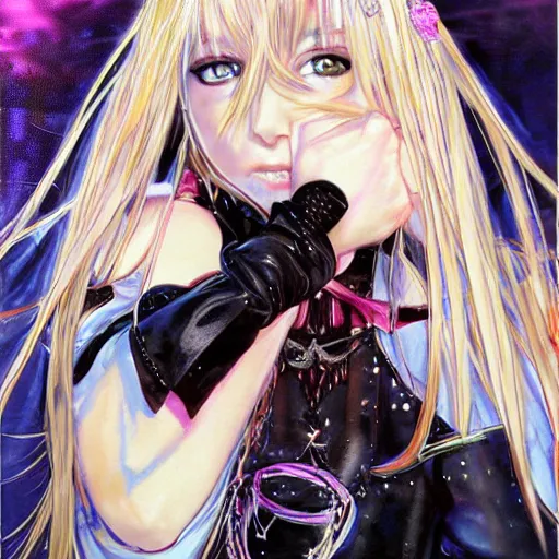 Image similar to ! dream britney spears, by art by yoshitaka amano, - n 9, by yoshitaka amano,