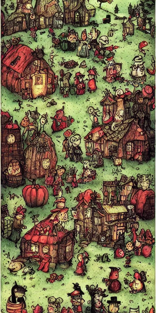 Image similar to a thanksgiving scene by alexander jansson and where's waldo