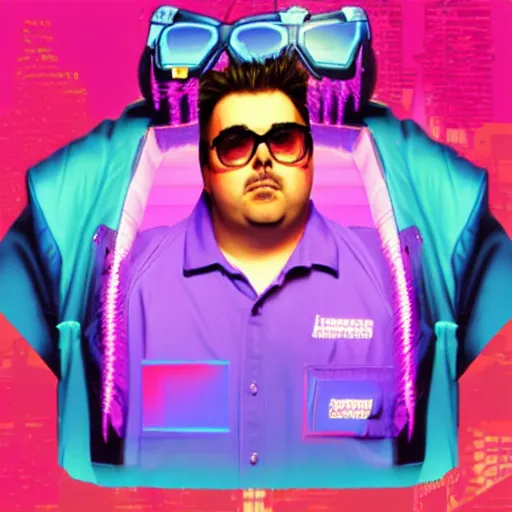 Prompt: Jeff Gerstmann, vaporwave