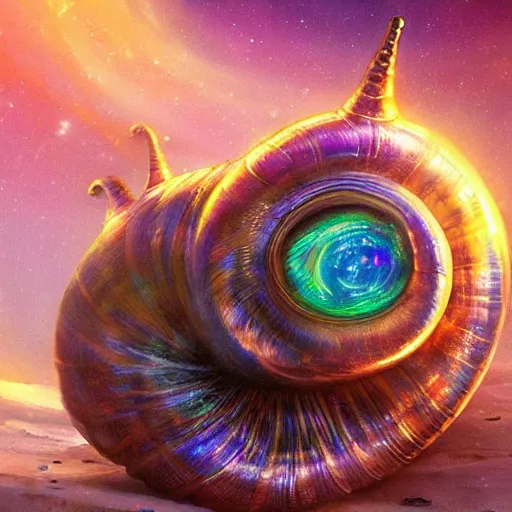 Prompt: a badass photo of holographic snail in psychedelic adventure movie by nuri iyem, james gurney, james jean, greg rutkowski, anato finnstark. pixar. hyper detailed, 5 0 mm, award winning photography, perfect faces