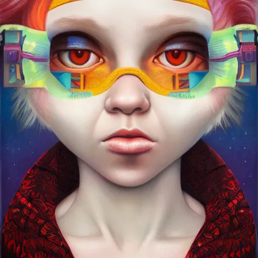 Image similar to Stockholm city portrait, albino girl, Pixar style, by Tristan Eaton Stanley Artgerm and Tom Bagshaw.