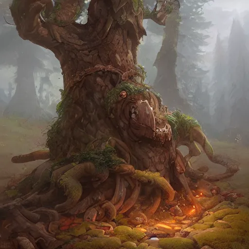 Image similar to a wood elemental, by justin gerard and greg rutkowski, digital art, realistic painting, fantasy, character design, trending on artstation