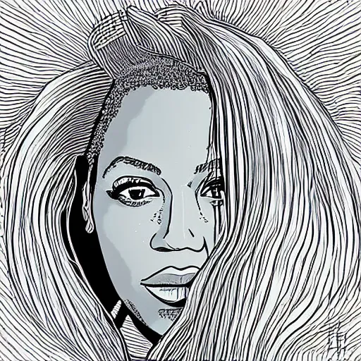 Image similar to “ beyonce retro minimalist portrait by jean giraud, moebius starwatcher comic, 8 k ”