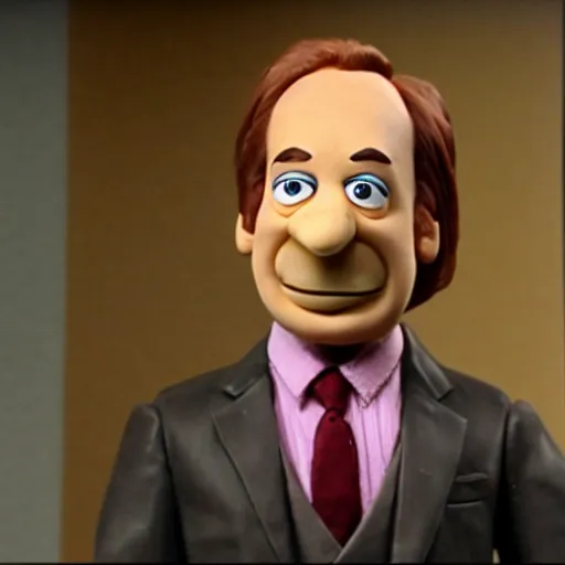 Image similar to bob odenkirk as saul goodman as a muppet