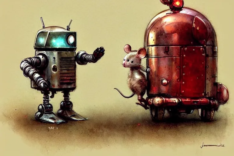 Prompt: adventurer ( ( ( ( ( 1 9 5 0 s retro future robot android mouse mobile house. muted colors. ) ) ) ) ) by jean baptiste monge!!!!!!!!!!!!!!!!!!!!!!!!! chrome red