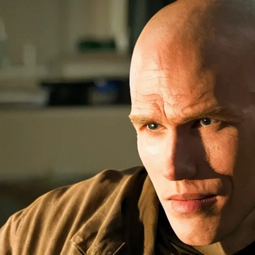 Image similar to Live Action Still of Jerma in Breaking Bad, real life, hyperrealistic, ultra realistic, realistic, highly detailed, epic, HD quality, 8k resolution, body and headshot, film still