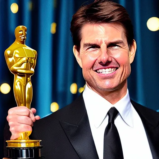 Image similar to tom cruise winning an Oscar