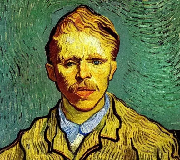 Prompt: portrait of tom odell as a servant maid by vincent van gogh