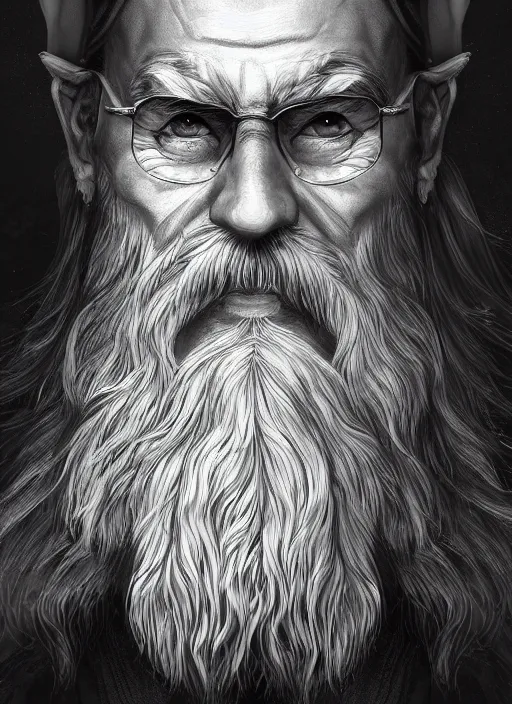 Prompt: character portrait of Steve-O with a long beard as Gandalf, digital art, trending on artstation, 4k