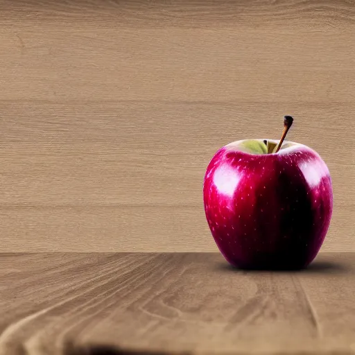 Prompt: apple sitting on a table 4k, hd, photorealistic 45mm