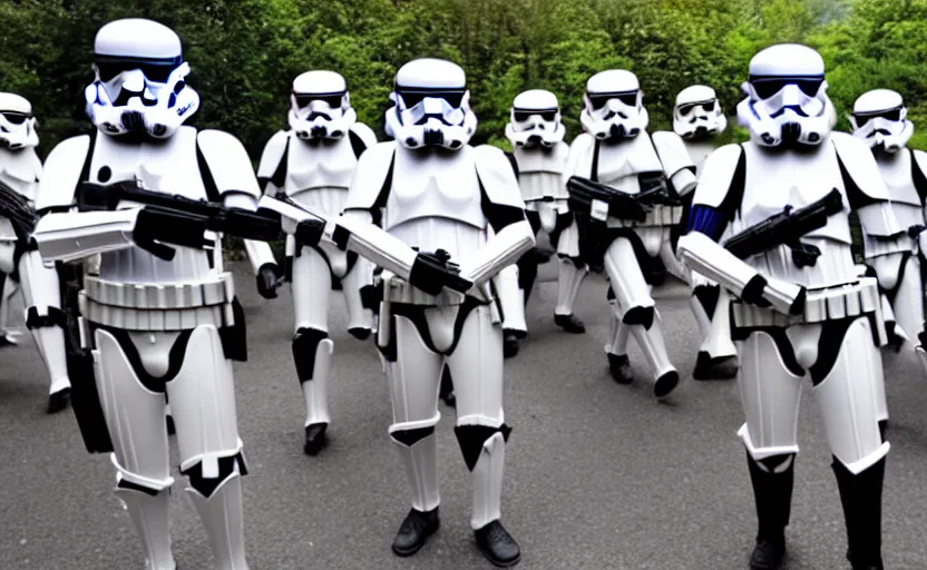 Prompt: la liberte guidant le peuple, jedi, ewoks, stormtroopers