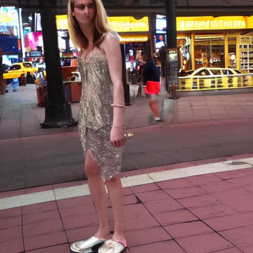 Prompt: beautiful barefoot cleopatra confused in times quare