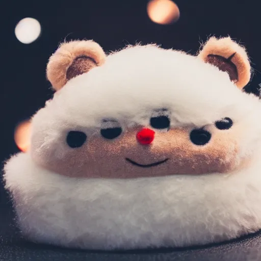 Image similar to dwayne johnson fluffy plush, Photography, Bokeh, F/22, 4k, Super-Resolution