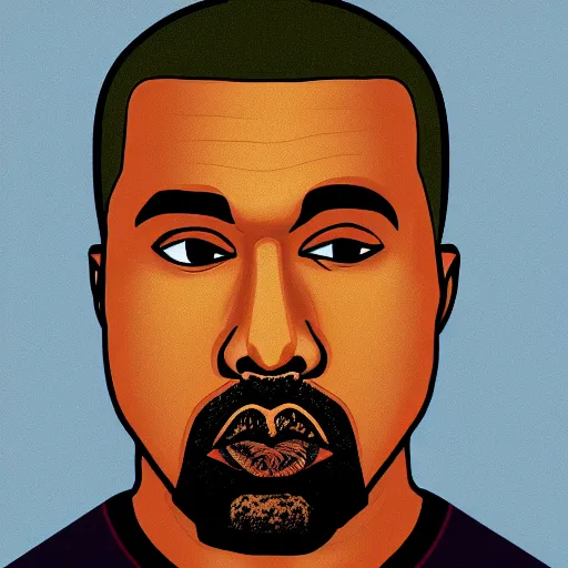 Prompt: portrait of kanye west in stephen bliss illustration artwork of kanye west, by stephen bliss