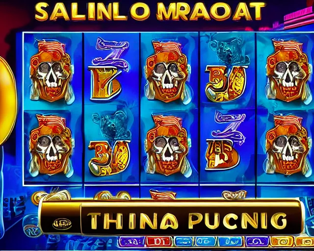 Image similar to modern slots game with skull theme, 5 columns, 5 rows, slots, casino videogame