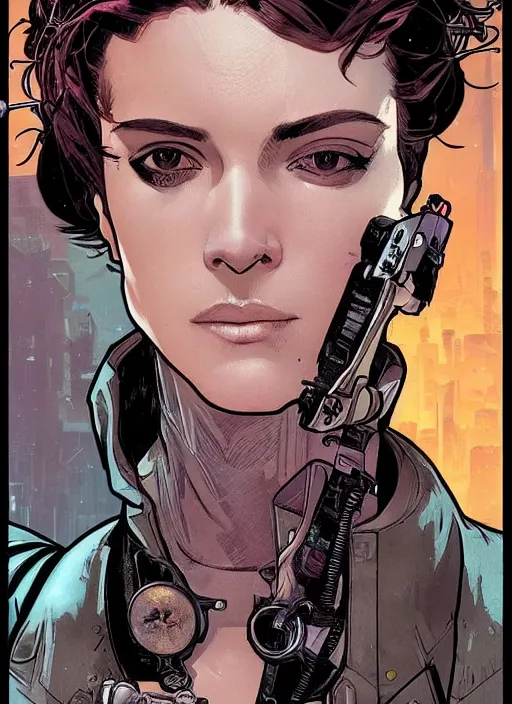 Image similar to cyberpunk selina kyle. portrait by ashley wood and alphonse mucha and laurie greasley and josan gonzalez and james gurney. splinter cell, apex legends, rb 6 s, hl 2, d & d, cyberpunk 2 0 7 7. realistic face. character clothing. vivid color. dystopian setting.