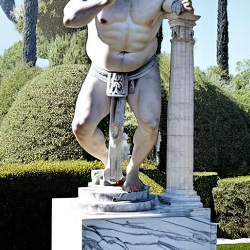 Prompt: jack black as a greek marble statue