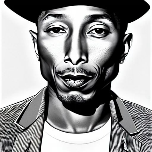 Image similar to pharrell williams by martin ansin