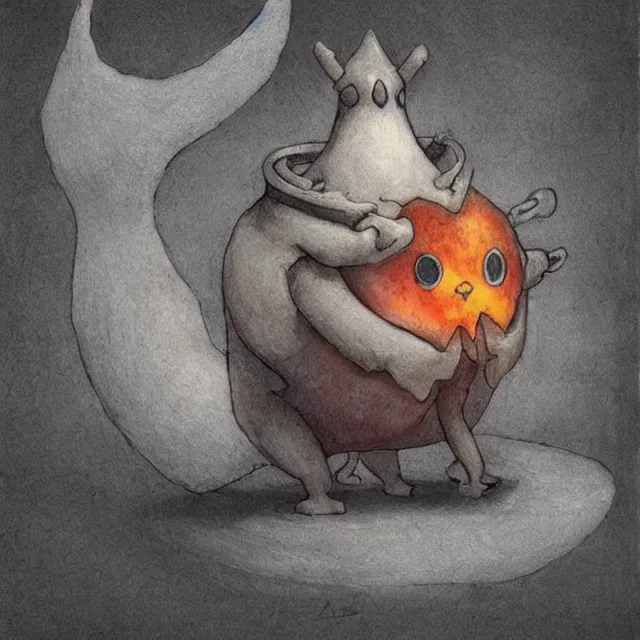 Prompt: fire ice pokemon creature by shaun tan, style of john kenn mortensen artgem john bauer