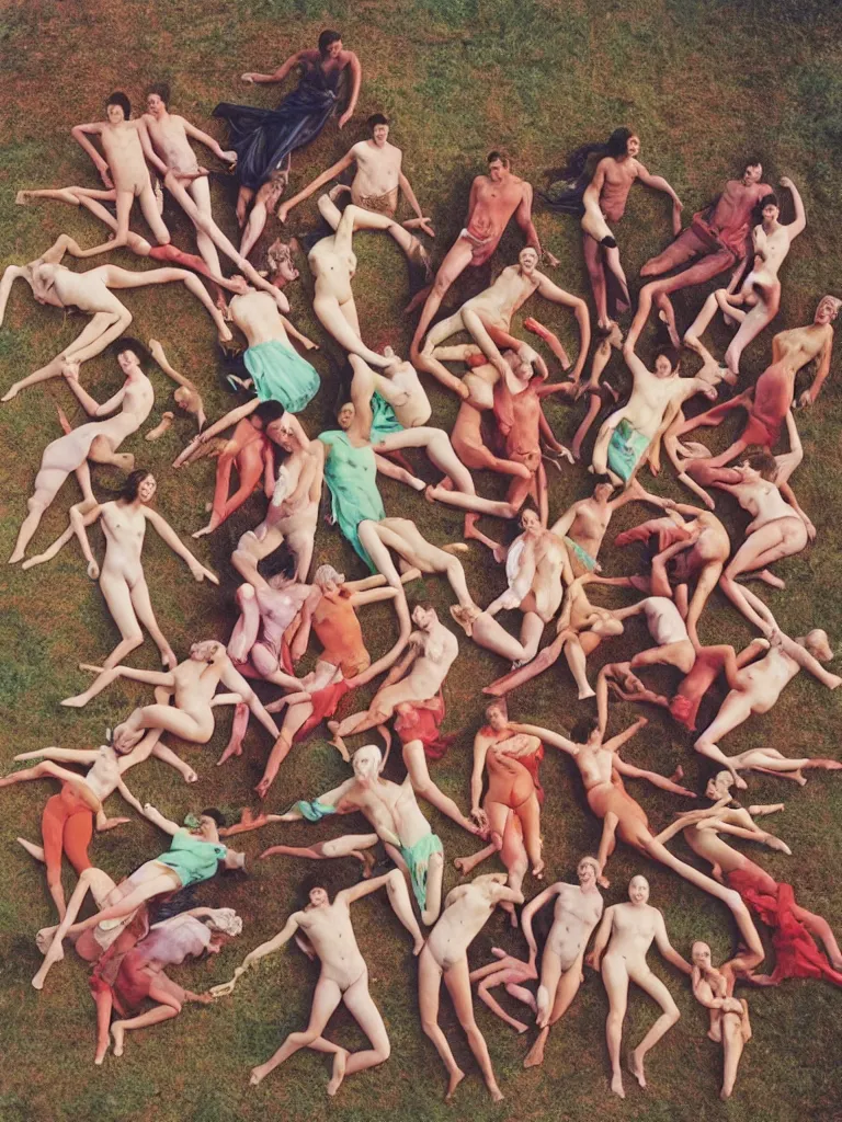 Image similar to a mandala of bodies by lynda benglis, scarlett hooft graafland, ren hang, edward hopper, slim aarons, antonio canova