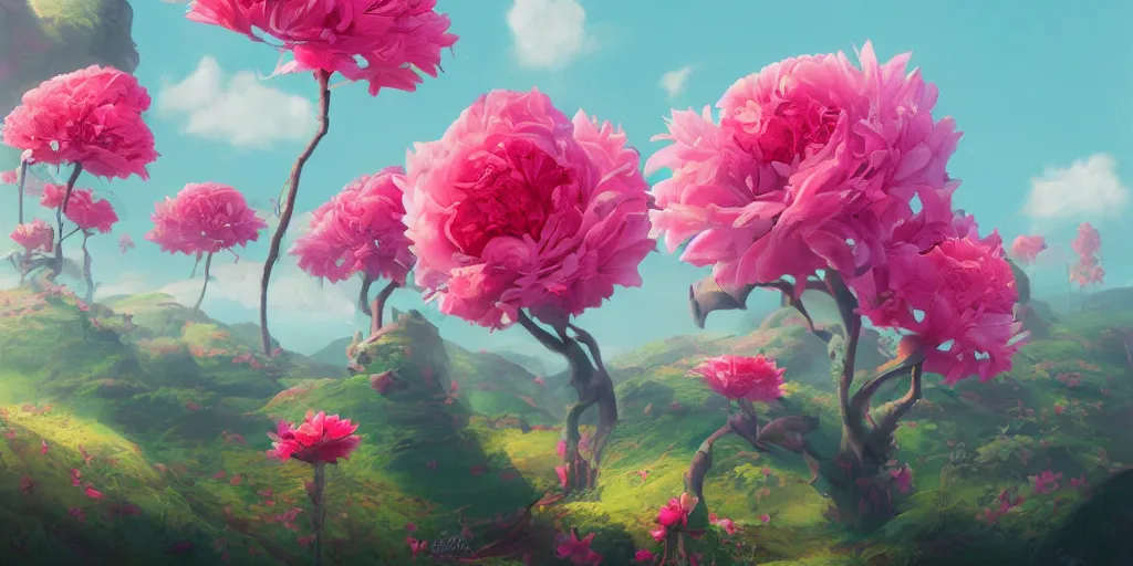 Image similar to retro painting of surreal waiizi flowers, by ross tran, highly detailed, hyperrealism, excellent composition, cinematic concept art, dramatic lighting, trending on artstation