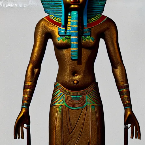Prompt: ancient egyptian god osiris, depicted as a 3 d render, artstation, blender