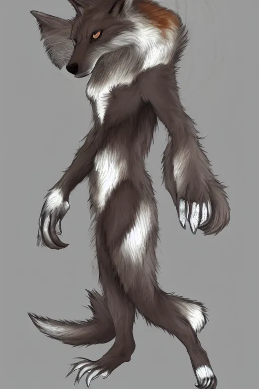 Prompt: a werewolf fox, fursona!!!!, by kawacy, trending on artstation, full body, furry art