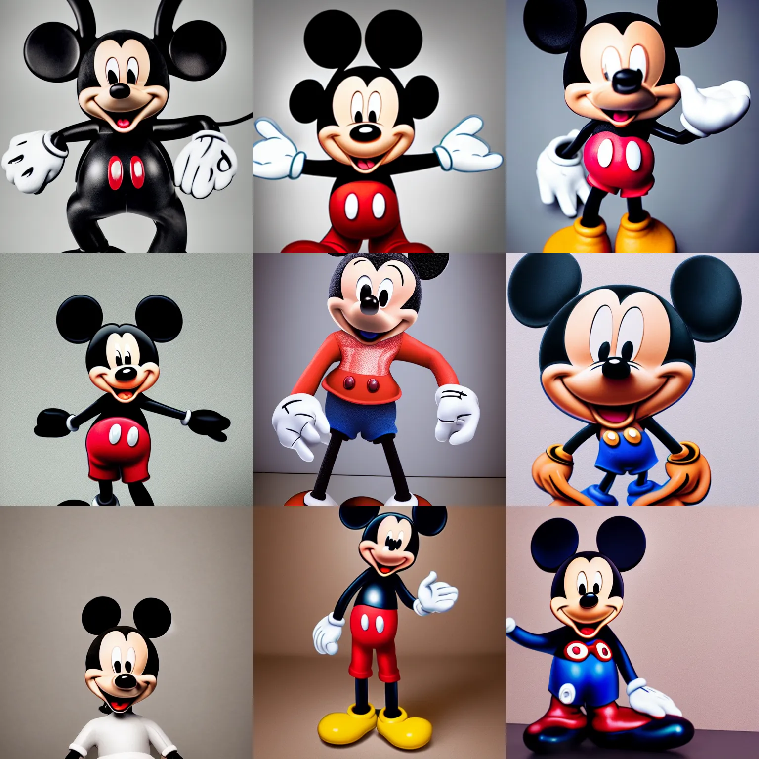 Prompt: Mickey Mouse with a human body, studio photography, highly detailed