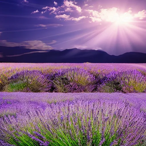 Prompt: lavender field, beautiful photo, landscape, beautiful lighting