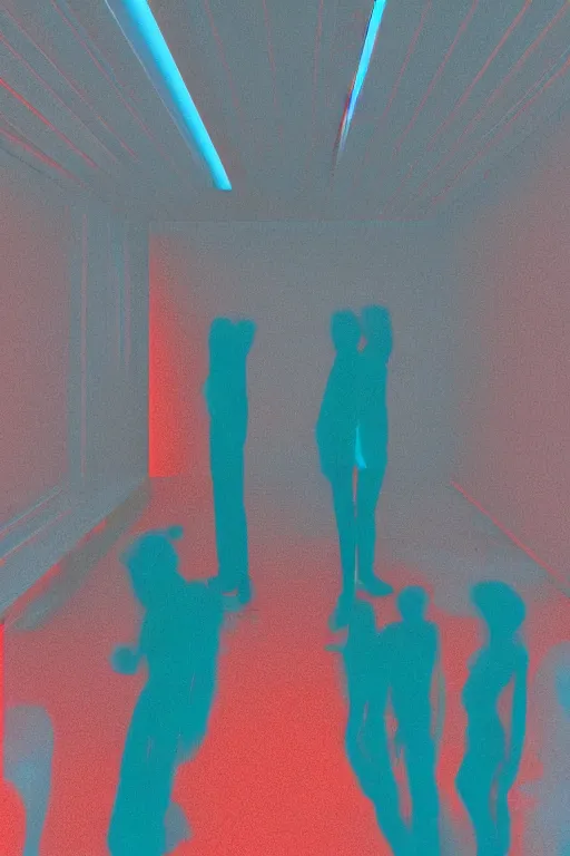Prompt: trending liminal space render 2 0 2 0 in the style of bill viola and gregory euclide, bright color hues