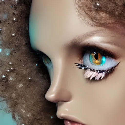 Image similar to A fish wearing fake eyelashes on its eyes, digital art, photorealistic