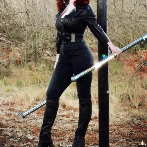 Image similar to christina hendricks riding pole,