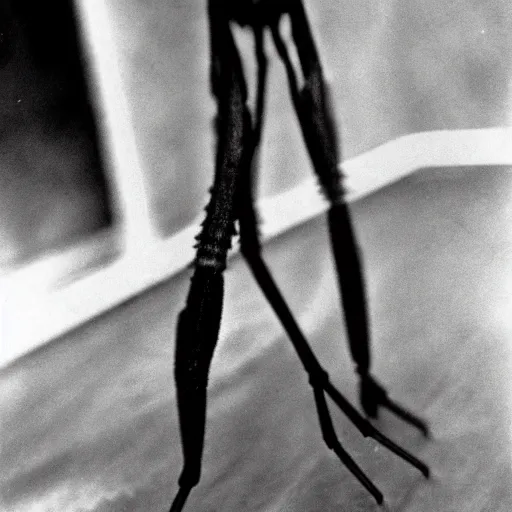 Image similar to The first known case of a man born with spider legs, circa 1982, photograph