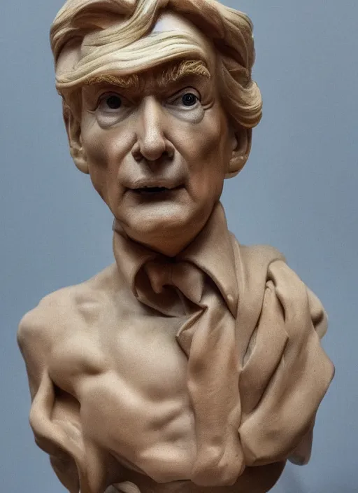 Prompt: Donald Trump, sculpture by Michelangelo, highly detailed, 8k